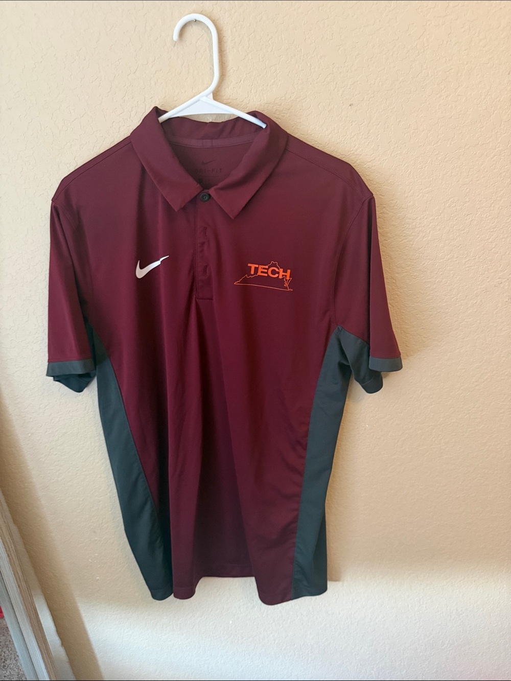Nike Men’s Maroon Polo with Gray Panels